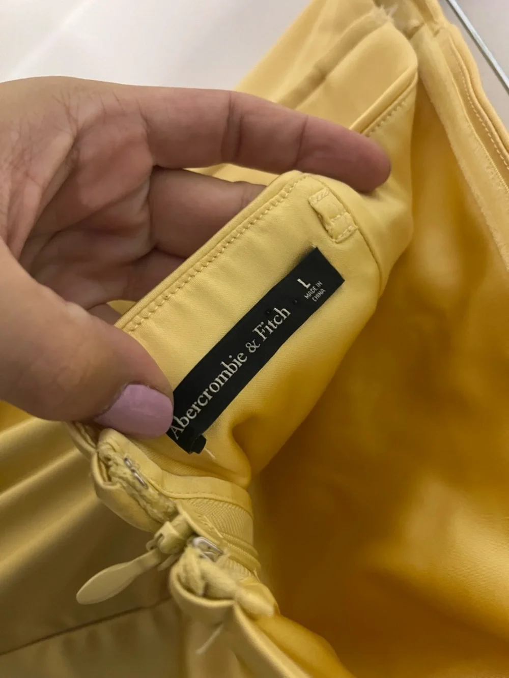 Abercrombie & Fitch Giselle Strapless Drop-Waist Maxi Dress in Butter Yellow